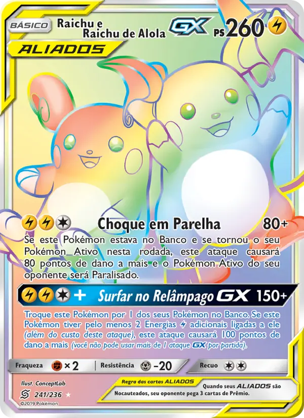 Raichu e Raichu de Alola GX
