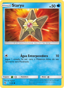 Carta Pokémon Staryu HIF 013/068 da coleção Hidden Fates
