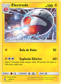 Carta Pokémon Electrode HIF 022/068 da coleção Hidden Fates