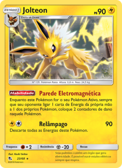 Carta Pokémon Jolteon HIF 023/068 da coleção Hidden Fates