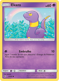 Carta Pokémon Ekans HIF 025/068 da coleção Hidden Fates