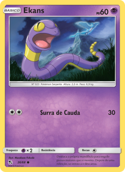 Carta Pokémon Ekans HIF 026/068 da coleção Hidden Fates
