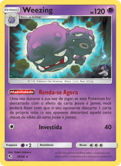 Carta Pokémon Weezing HIF 029/068 da coleção Hidden Fates
