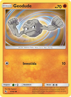 Carta Pokémon Geodude HIF 033/068 da coleção Hidden Fates