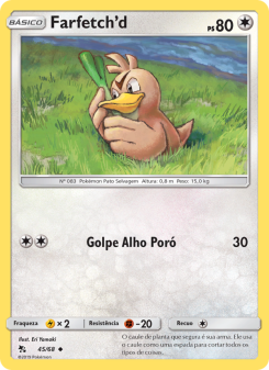 Carta Pokémon Farfetch’d HIF 045/068 da coleção Hidden Fates