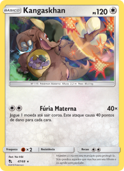 Carta Pokémon Kangaskhan HIF 047/068 da coleção Hidden Fates