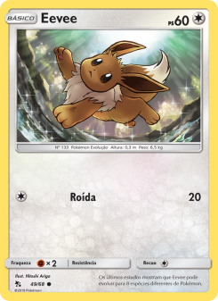 Carta Pokémon Eevee HIF 049/068 da coleção Hidden Fates