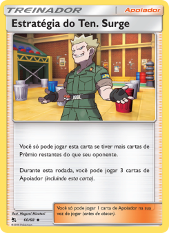 Carta Pokémon Lt. Surge’s Strategy HIF 060/068 da coleção Hidden Fates