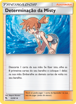 Carta Pokémon Misty’s Determination HIF 062/068 da coleção Hidden Fates