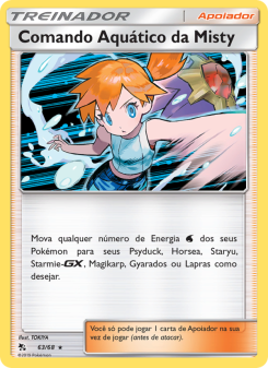 Carta Pokémon Misty’s Water Command HIF 063/068 da coleção Hidden Fates