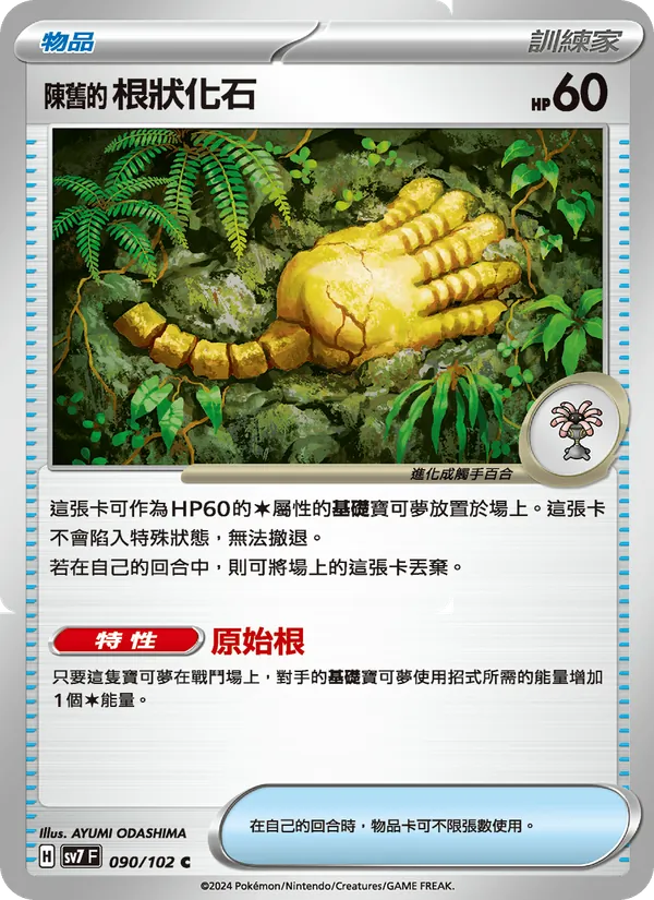 陳舊的根狀化石