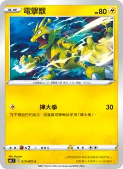 電擊獸 015 Pokemon TCG Card